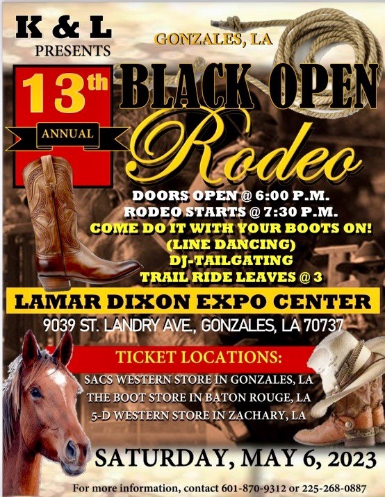 13th Annual Gonzales Black Open Rodeo Lamar Dixon Expo Center